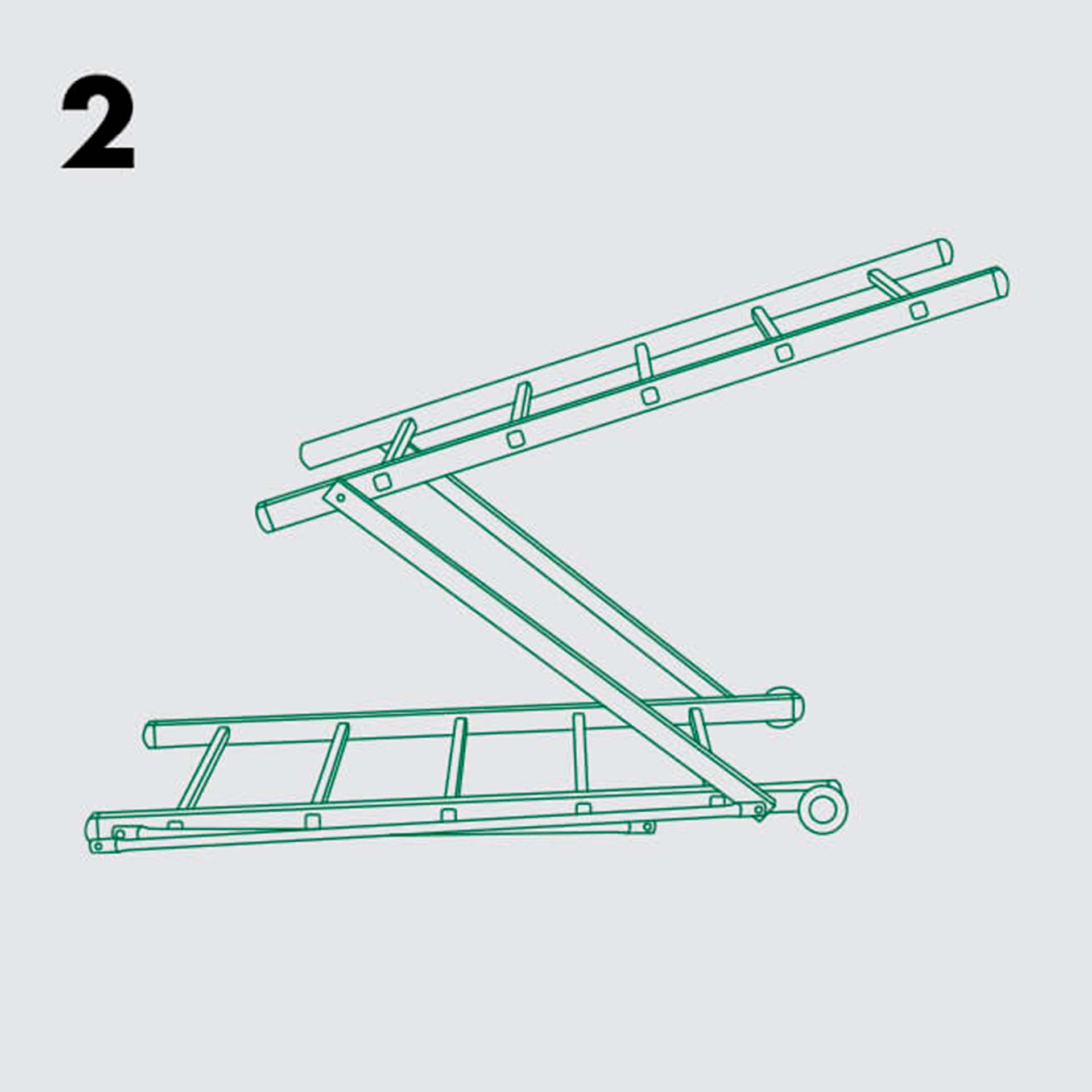 Andaime Desdobrável com 2 Rodas 5+5 Degraus Handy 1,14x1,58m Ferral