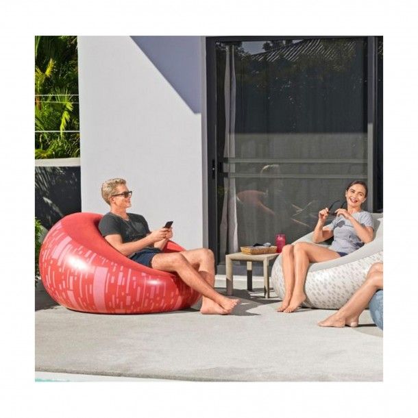 Puff Insuflável Redondo Vermelho Ø 112cm Puff Insuflável Redondo Vermelho Ø 112cm