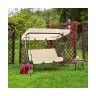 Banco Baloiço de 3 Lugares Creme 170x110x153cm Banco Baloiço de 3 Lugares Creme 170x110x153cm