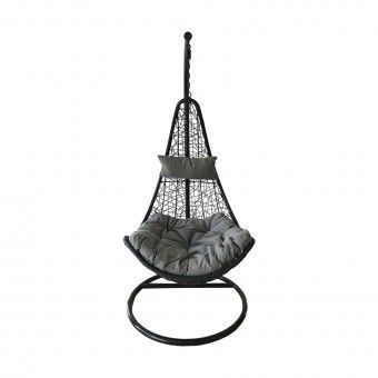 Cadeira de Baloio Suspensa Rattan Preto 195x95cm Delba