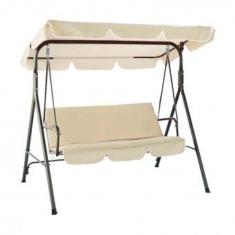 Banco Baloio de 3 Lugares Creme 170x110x153cm