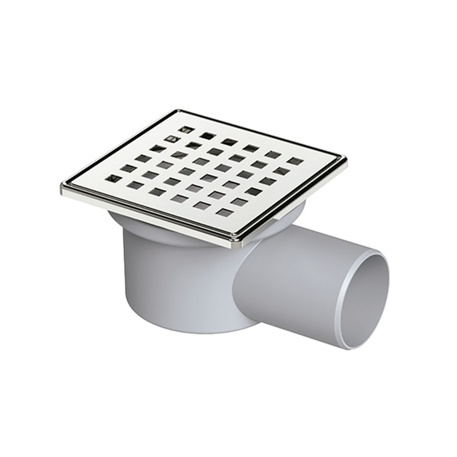 Ralo Sifonado PVC com Grelha e Aro Inox 304 Saída Horizontal 50mm