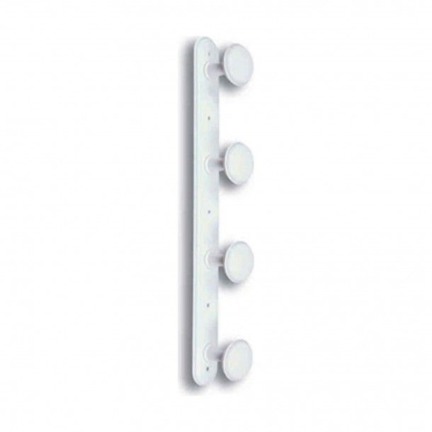 Cabide de Parede 4 Suportes Bola 450x40x60mm Ao Branco Jaben