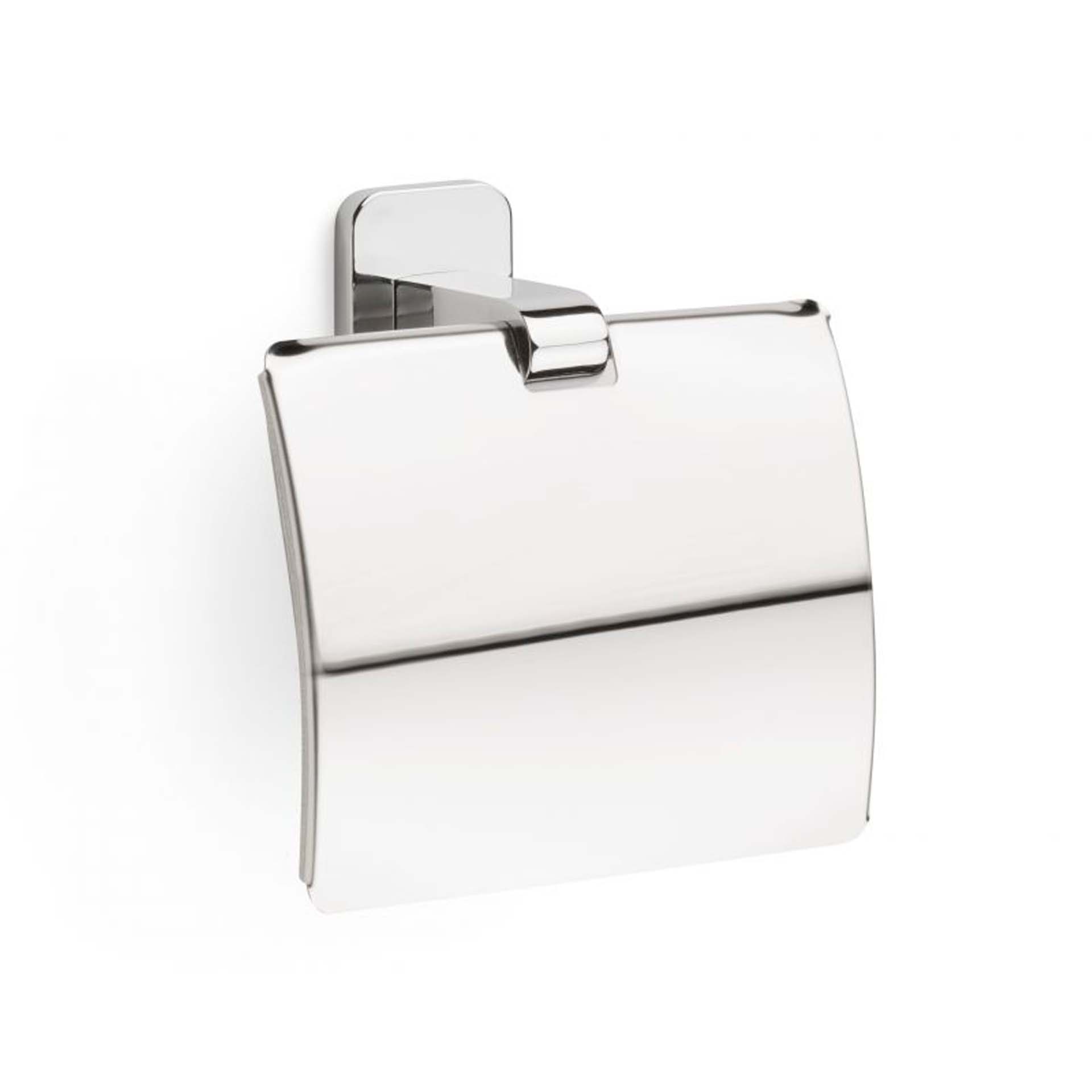 Porta Rolos com Tampa de Colar Slim Inox Cromado Tatay