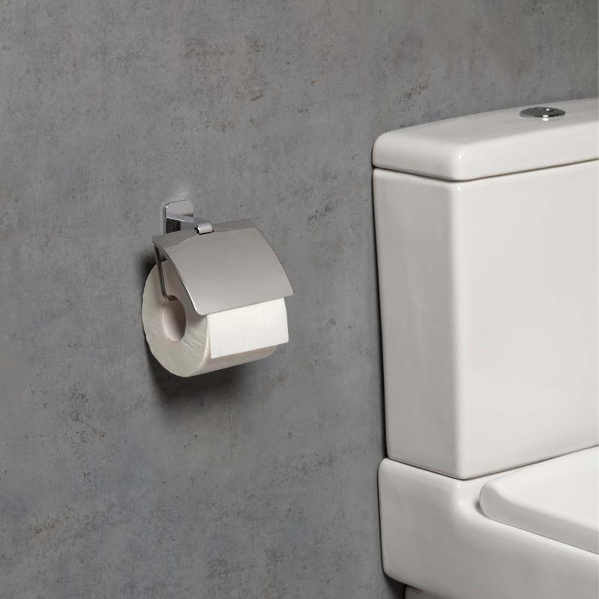 Porta Rolos com Tampa de Colar Slim Inox Cromado Tatay