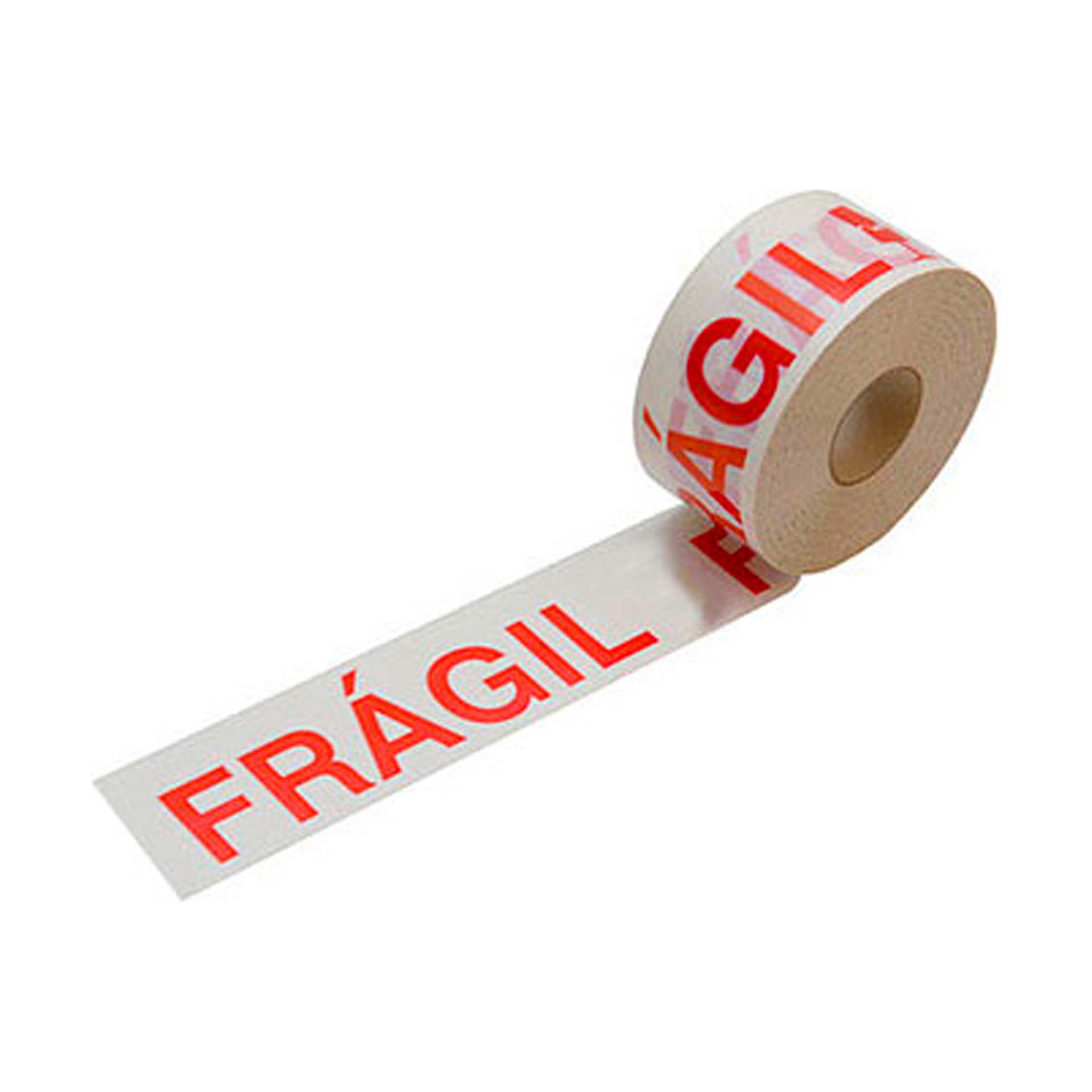 Fita Adesiva 50mm 60M Polipropileno Solvente Frágil Vermelha/Branca