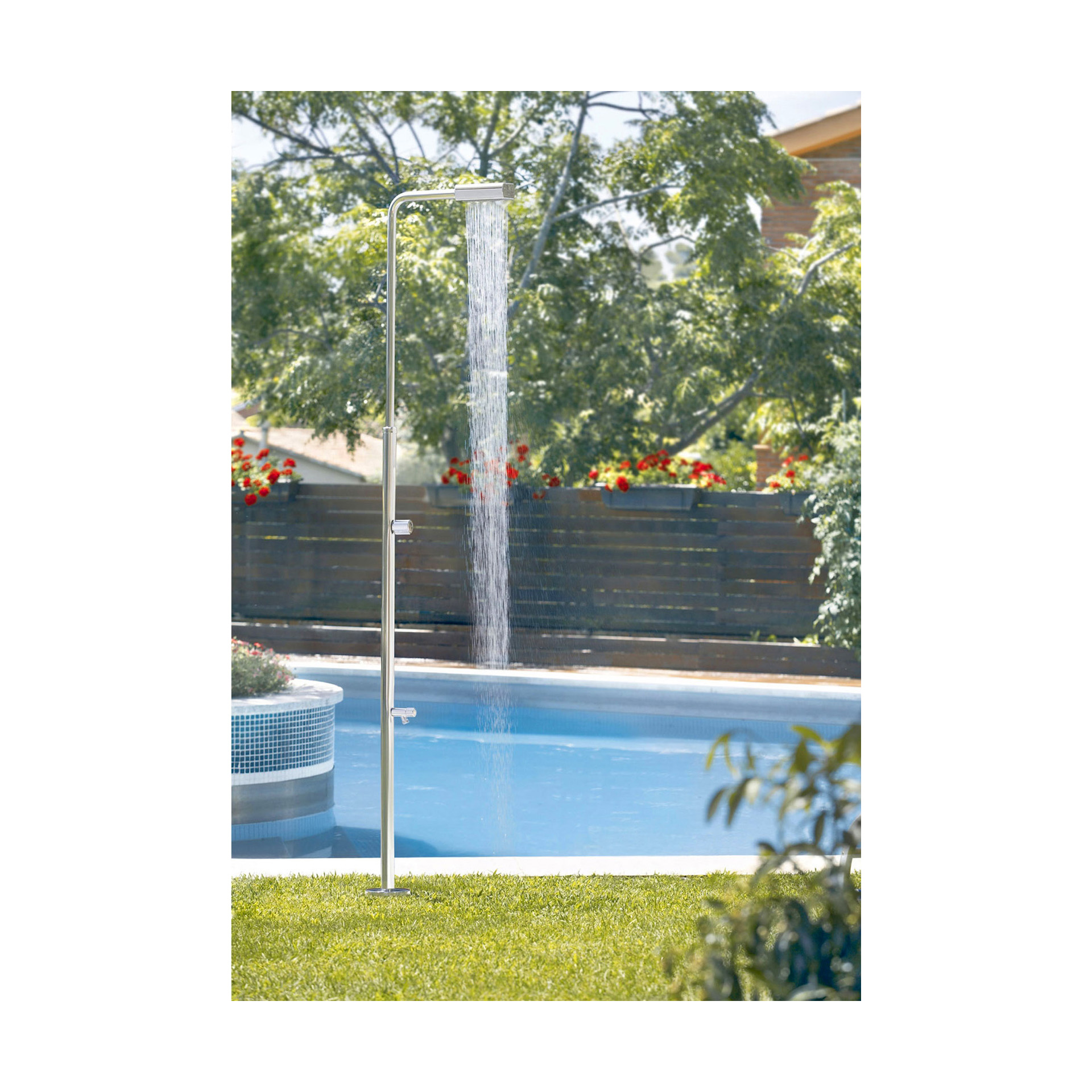 Chuveiro Coluna Piscina com Lava Pés Inox Astralpool