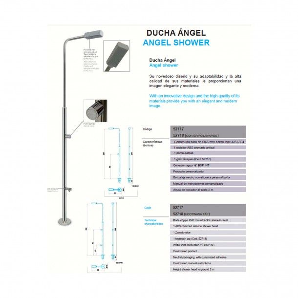 Chuveiro Coluna Piscina com Lava Pés Inox Astralpool Chuveiro Coluna Piscina com Lava Pés Inox Astralpool