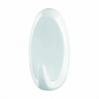 Cabide de Parede Adesivo 37x69x23mm PVC Branco Tesa 2 Uni