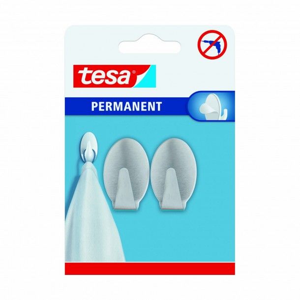 Cabide de Parede Adesivo 26x44x20mm Inox Tesa 2 Uni Cabide de Parede Adesivo 26x44x20mm Inox Tesa 2 Uni