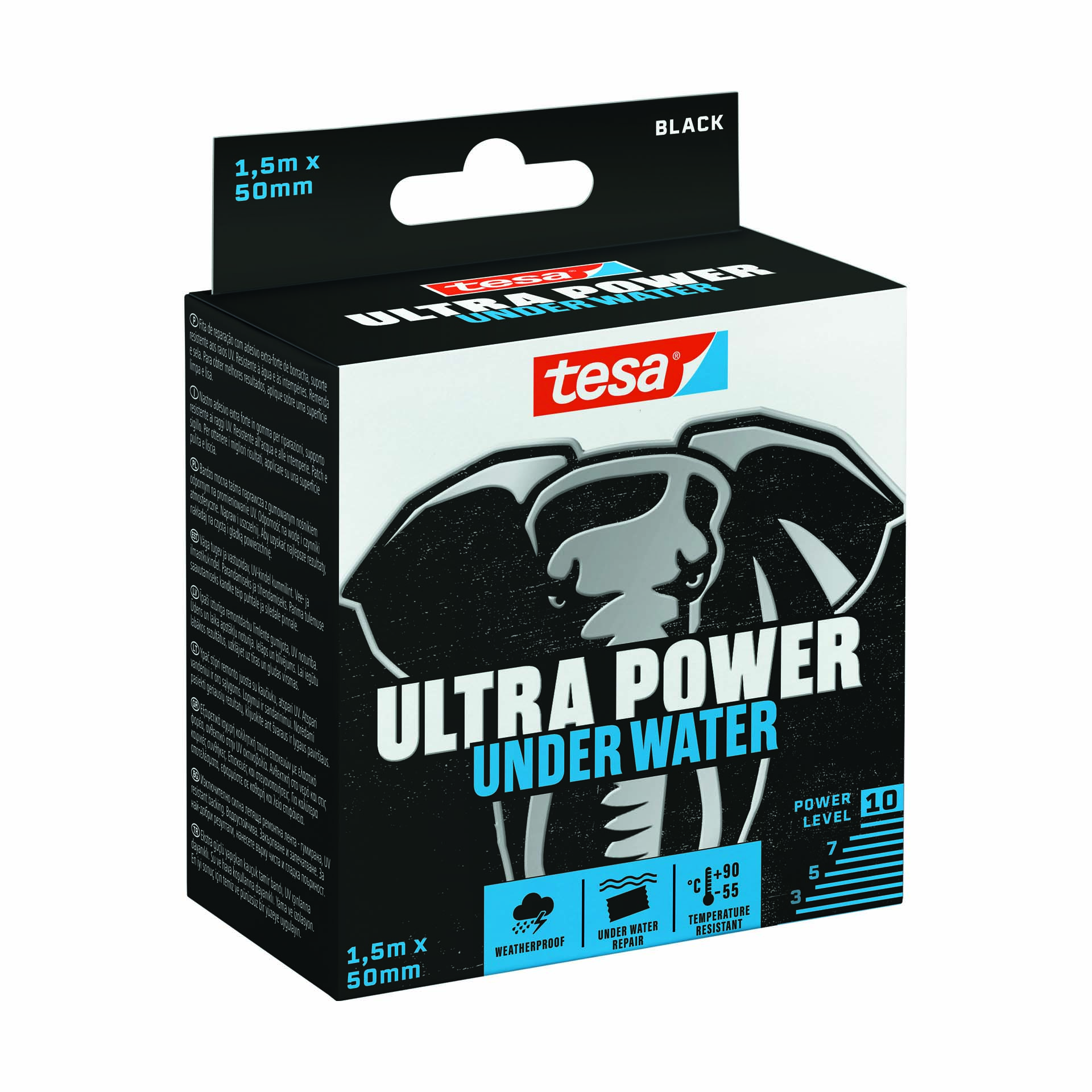 Fita Reparadora Ultra Power 50mm 1.5M Borracha Preta Tesa