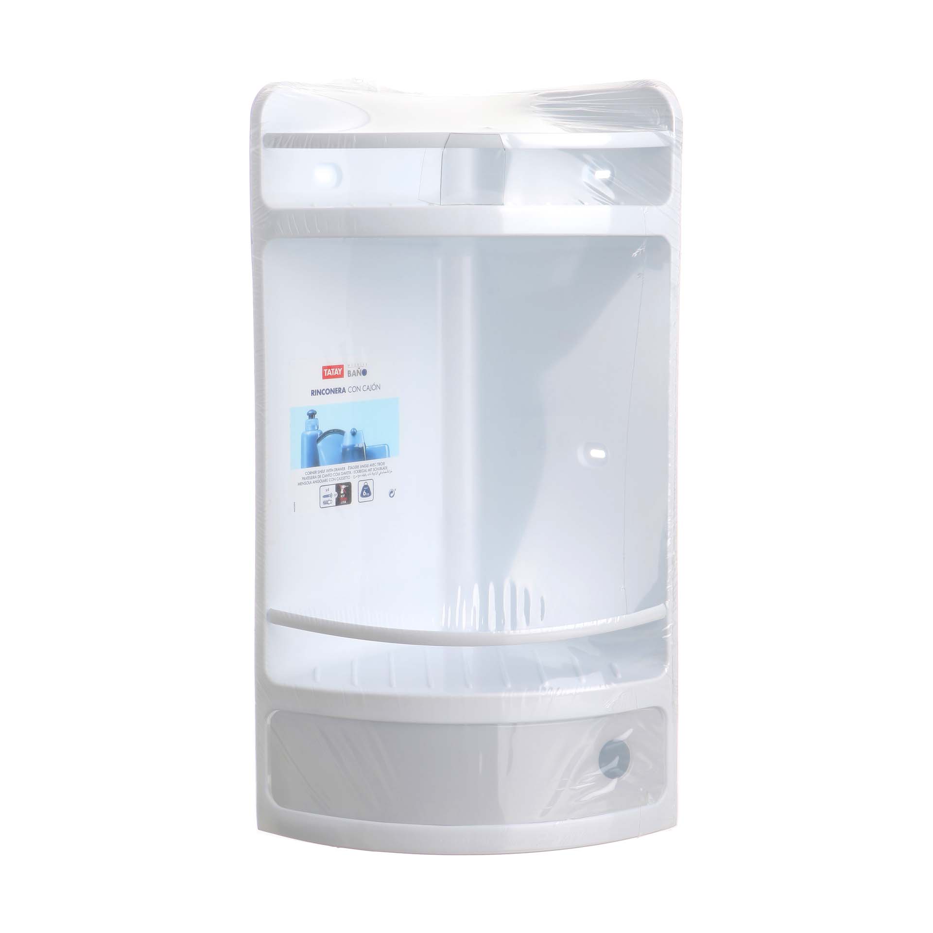 Cesto de Canto para Duche Branco Tatay