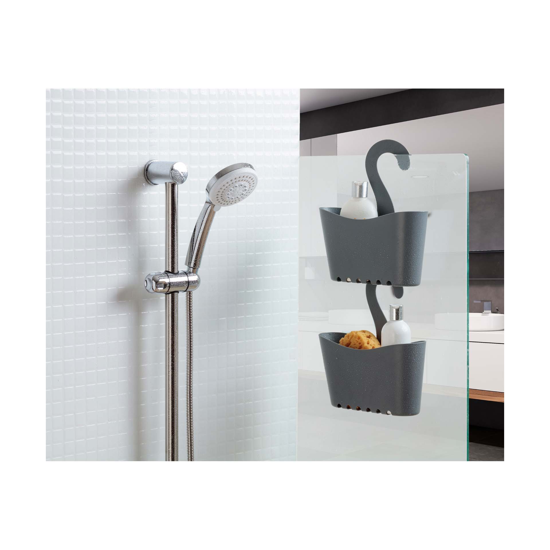 Cesto para Duche 25x9x28cm Cinza Tatay