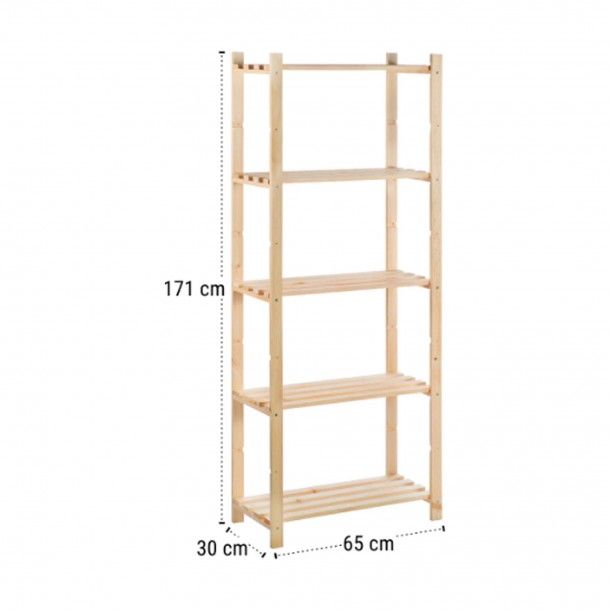 Estante de 5 Prateleiras 650x1710x300mm Madeira Astigarraga Estante de 5 Prateleiras 650x1710x300mm Madeira Astigarraga