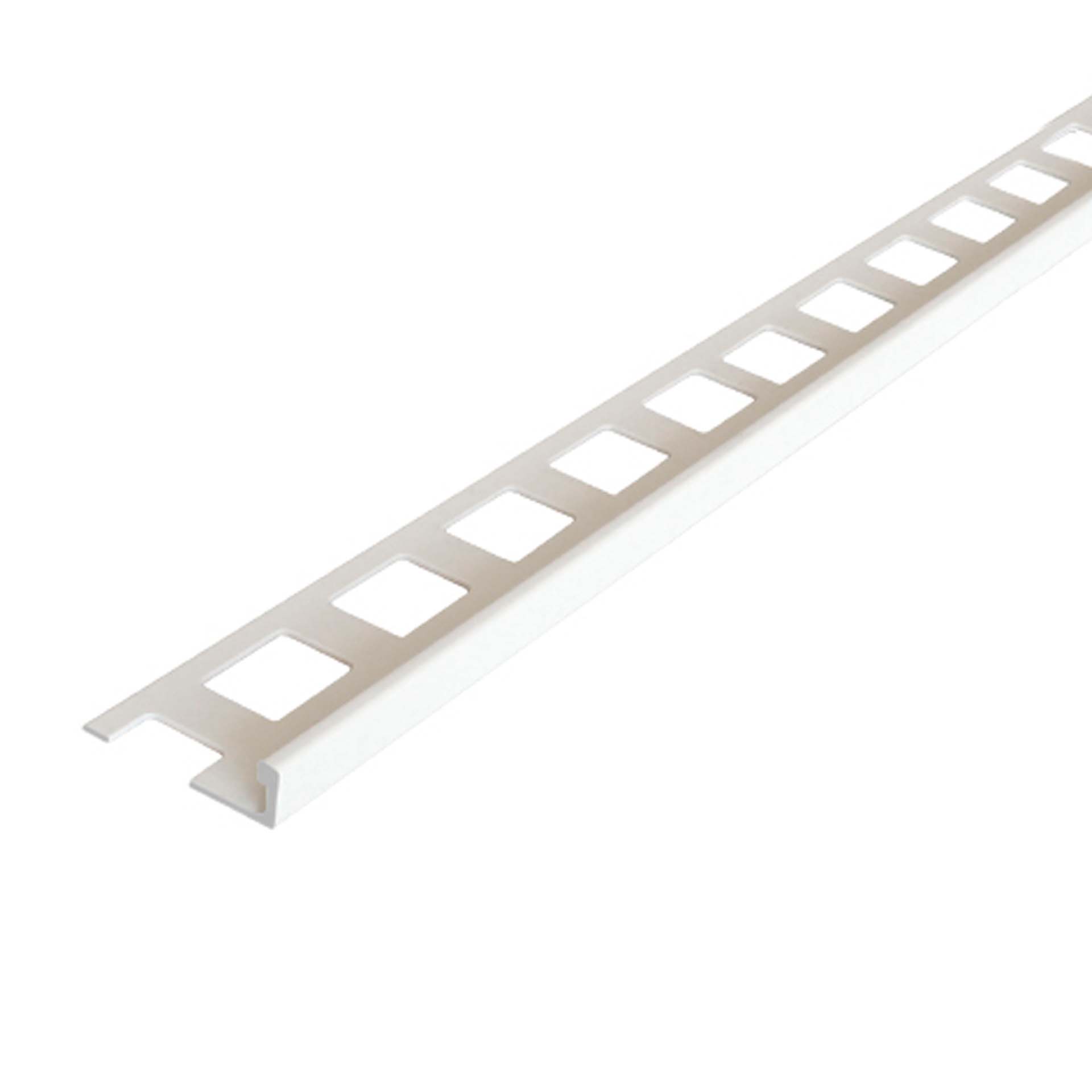 Perfil de Acabamento para Cerâmica 2,50M Reto Alumínio Lacado Branco