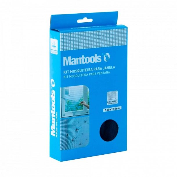 Rede Mosquiteira para Janela com Velcro 130x150cm Antracite M.Cardoso Rede Mosquiteira para Janela com Velcro 130x150cm Antracite M.Cardoso