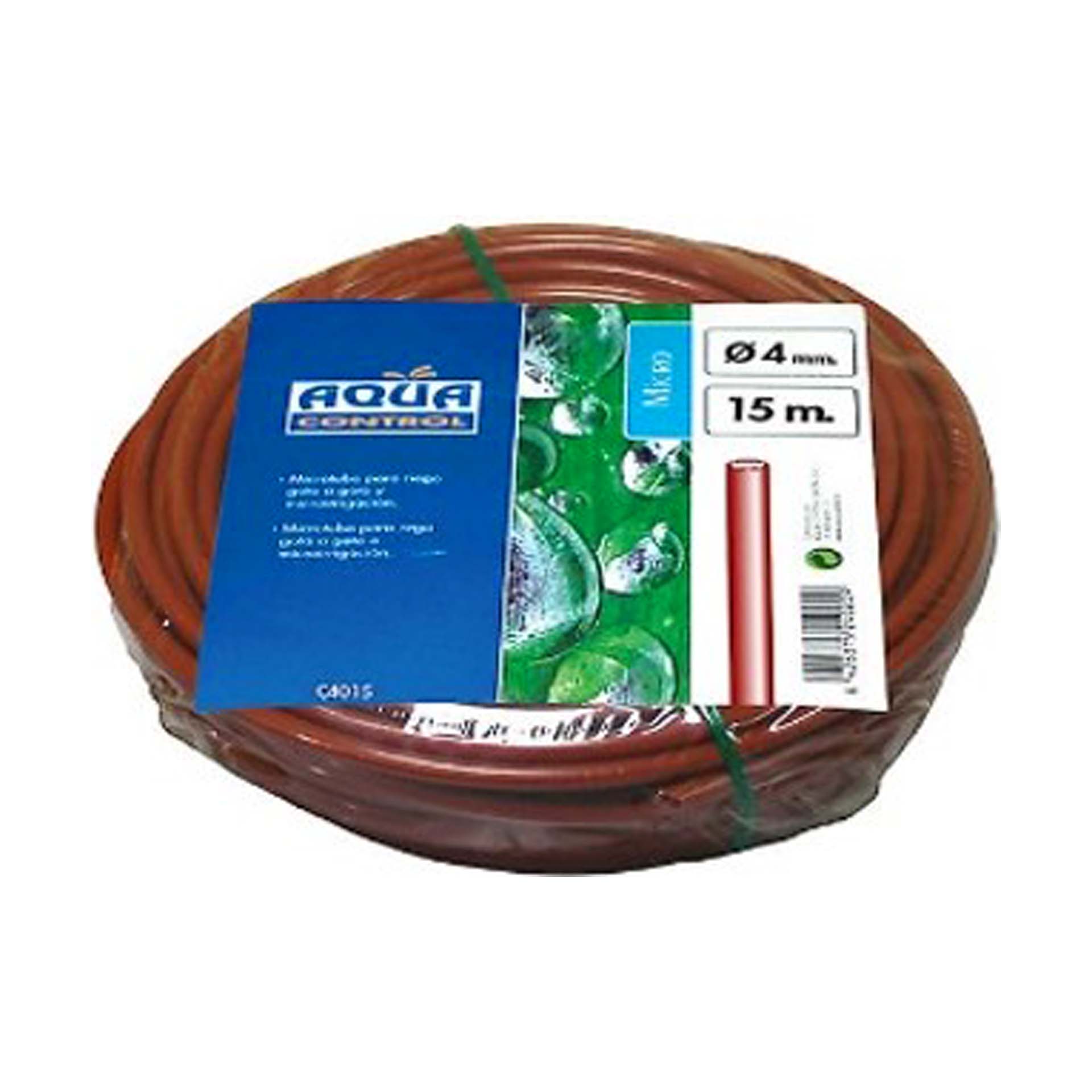 Tubo Micro Rega 4mm 15M Polietileno Castanho Aqua Control