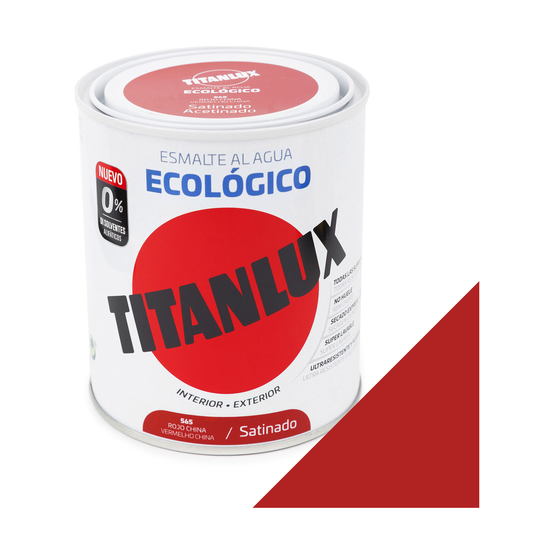 Esmalte Ecológico Base Água Acetinado Titanlux Vermelho China 750ml