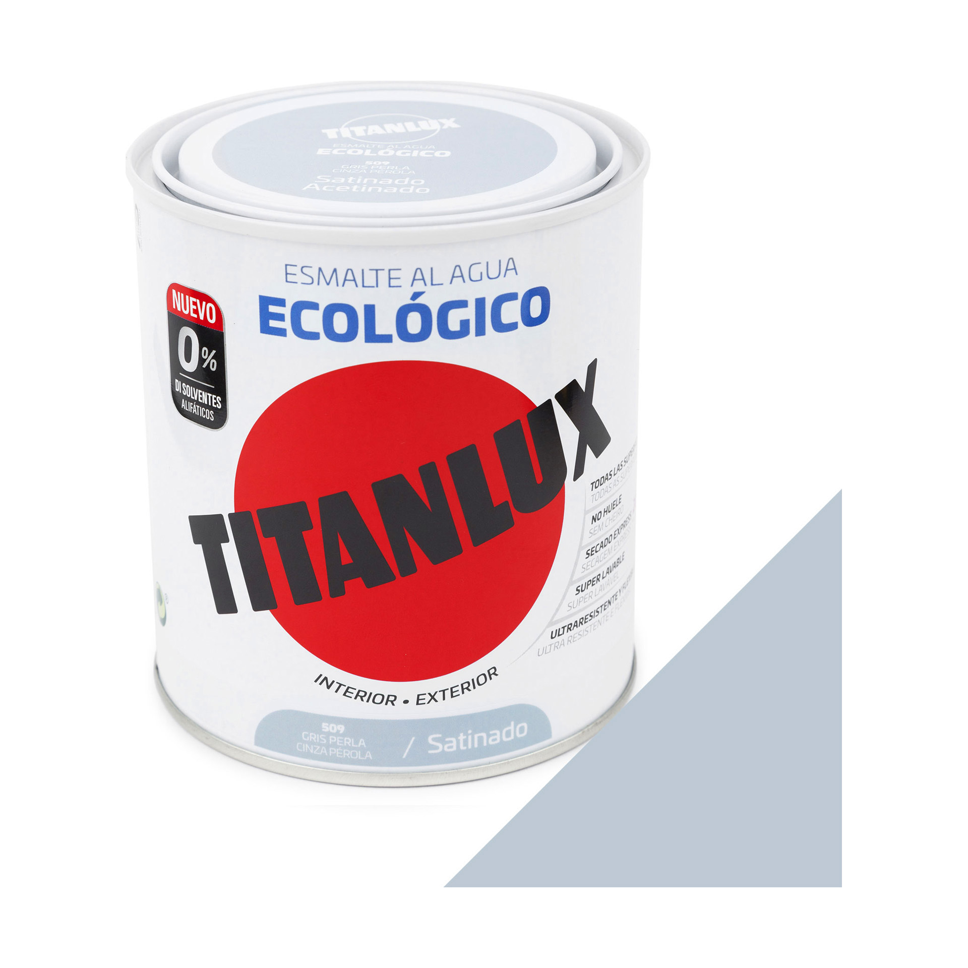 Esmalte Ecológico Base Água Acetinado Titanlux Cinza Pérola 750ml