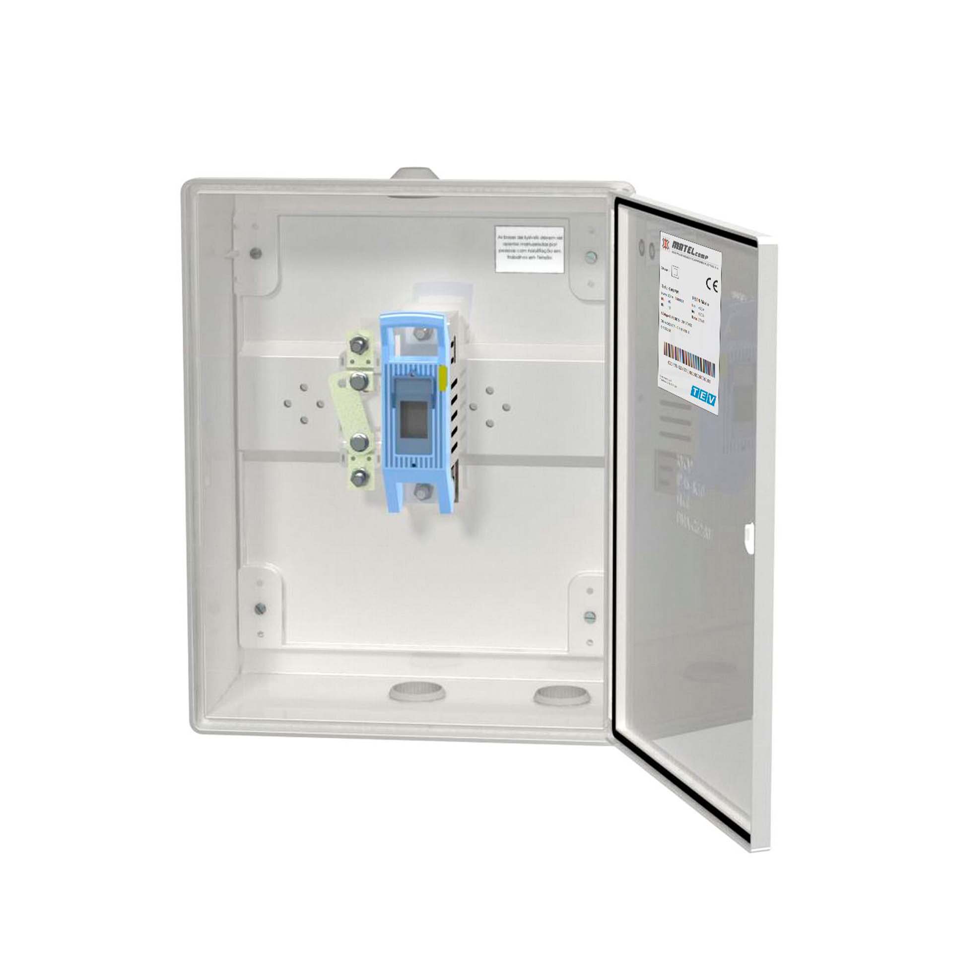 Portinhola Equipada Monofásica com 3 Bucins M42 1 Interruptor ISF 1 Base Neutro TEV