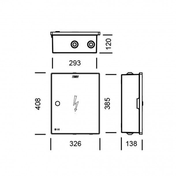 Portinhola Equipada Monofsica com 3 Bucins M42 1 Interruptor ISF 1 Base Neutro TEV