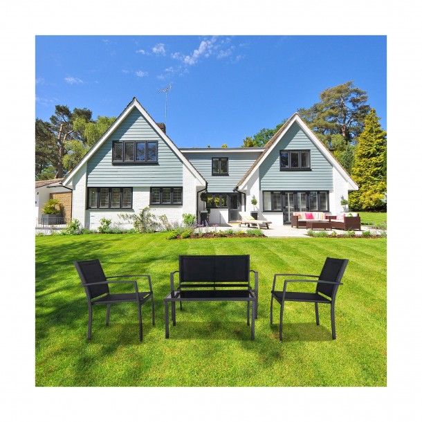 Conjunto de Jardim com 2 Cadeiras Mesa e Sofá Conjunto de Jardim com 2 Cadeiras Mesa e Sofá