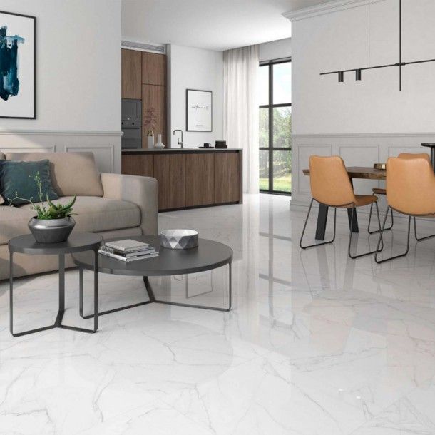 Pavimento Essential White Brilho 60x120cm Ecoceramic