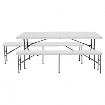 Conjunto de Mesa Dobrvel com 2 Bancos 119x56x73,5cm