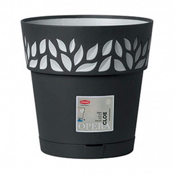 Vaso Plstico Grafite  20 cm