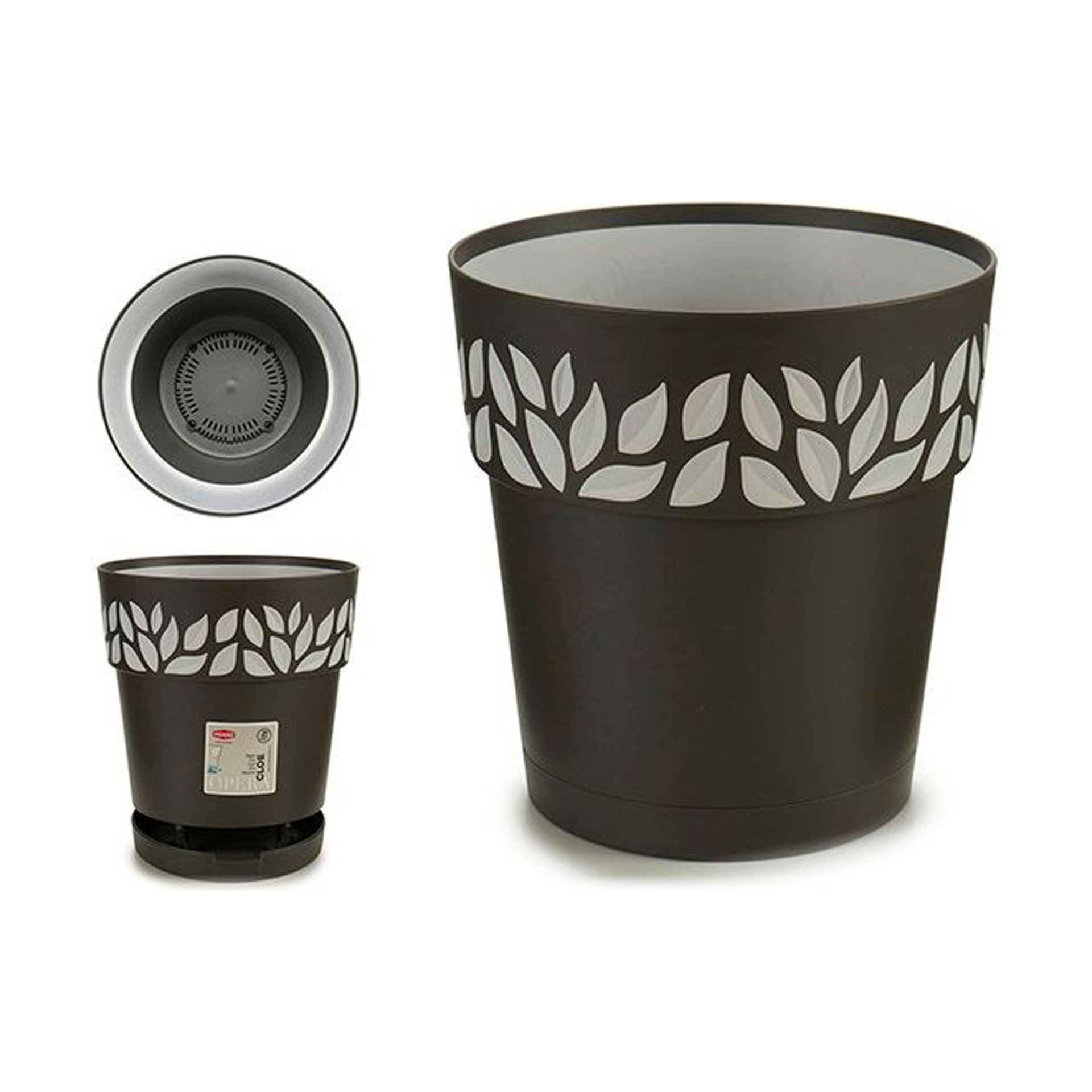 Vaso Plástico Grafite Ø 20 cm