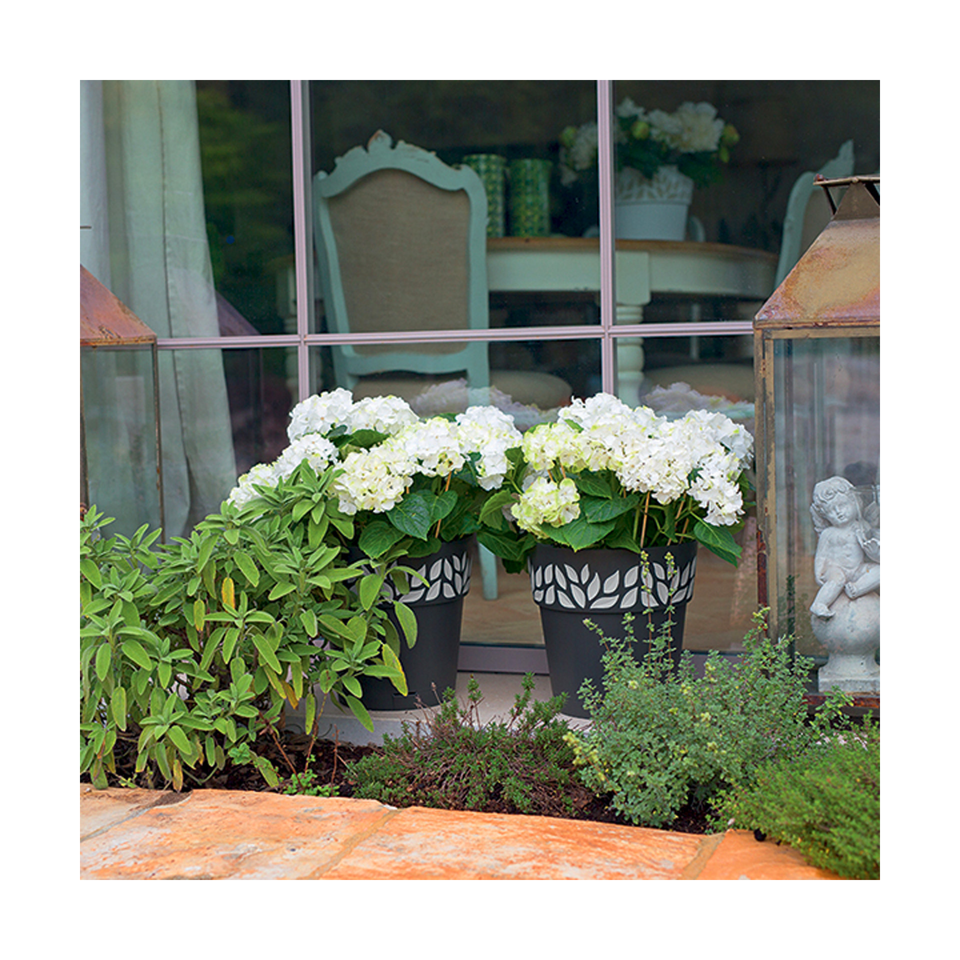 Vaso Plástico Grafite Ø 20 cm