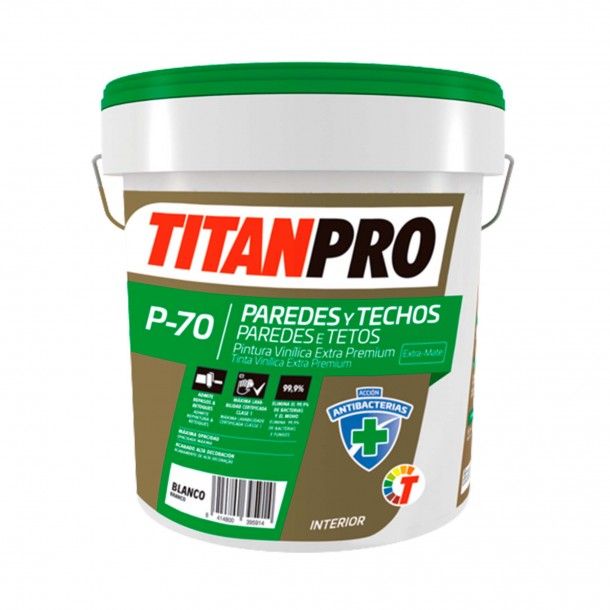 Tinta Vinlica Extra Premium Branca P-70 4L Titan Pro