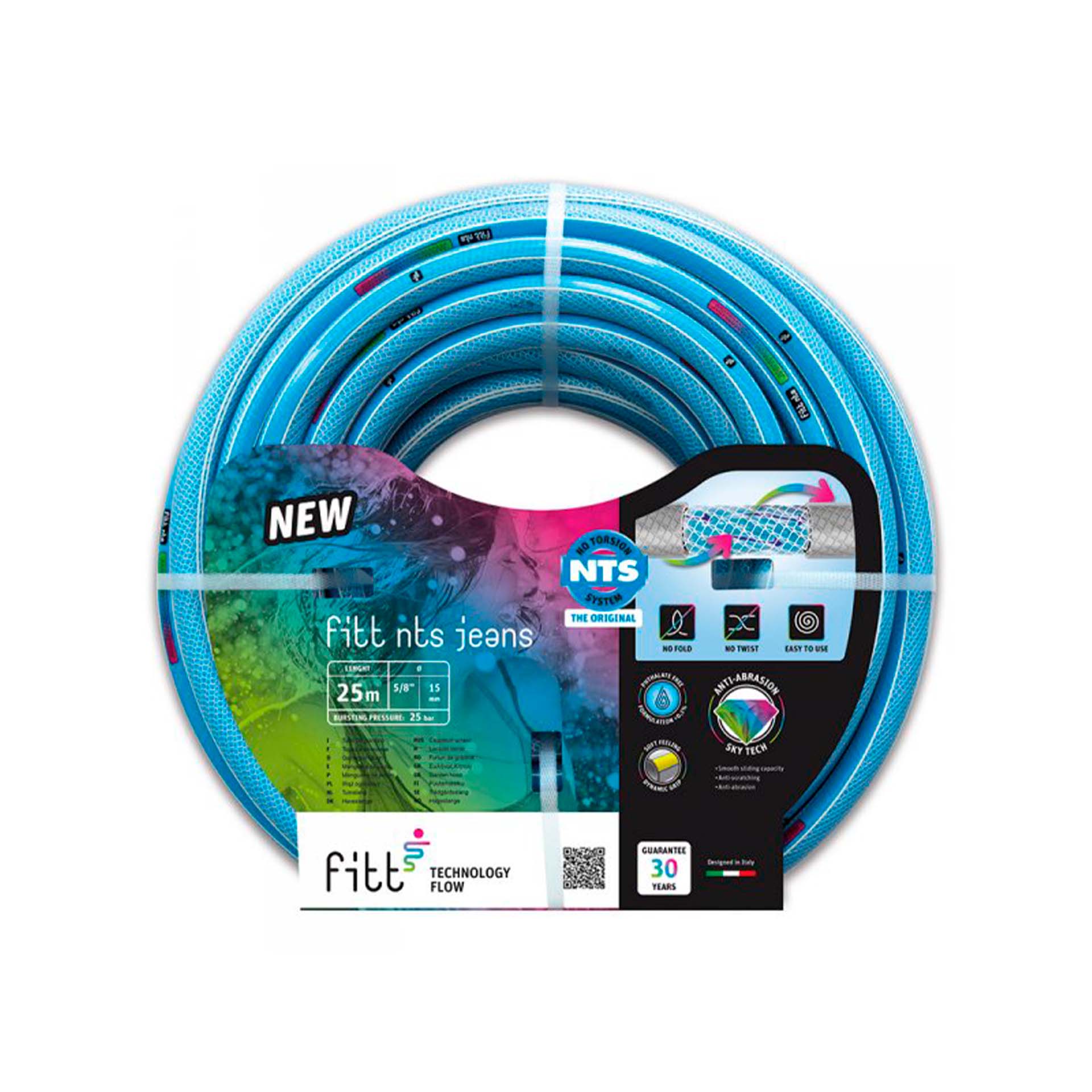 Mangueira de Jardim 170g/m 15mm 25M Jeans NTS Fitt