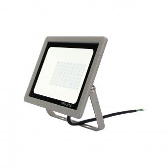 Foco Projetor Exterior Led Slim 50W 5000Lm 6500K Cinza