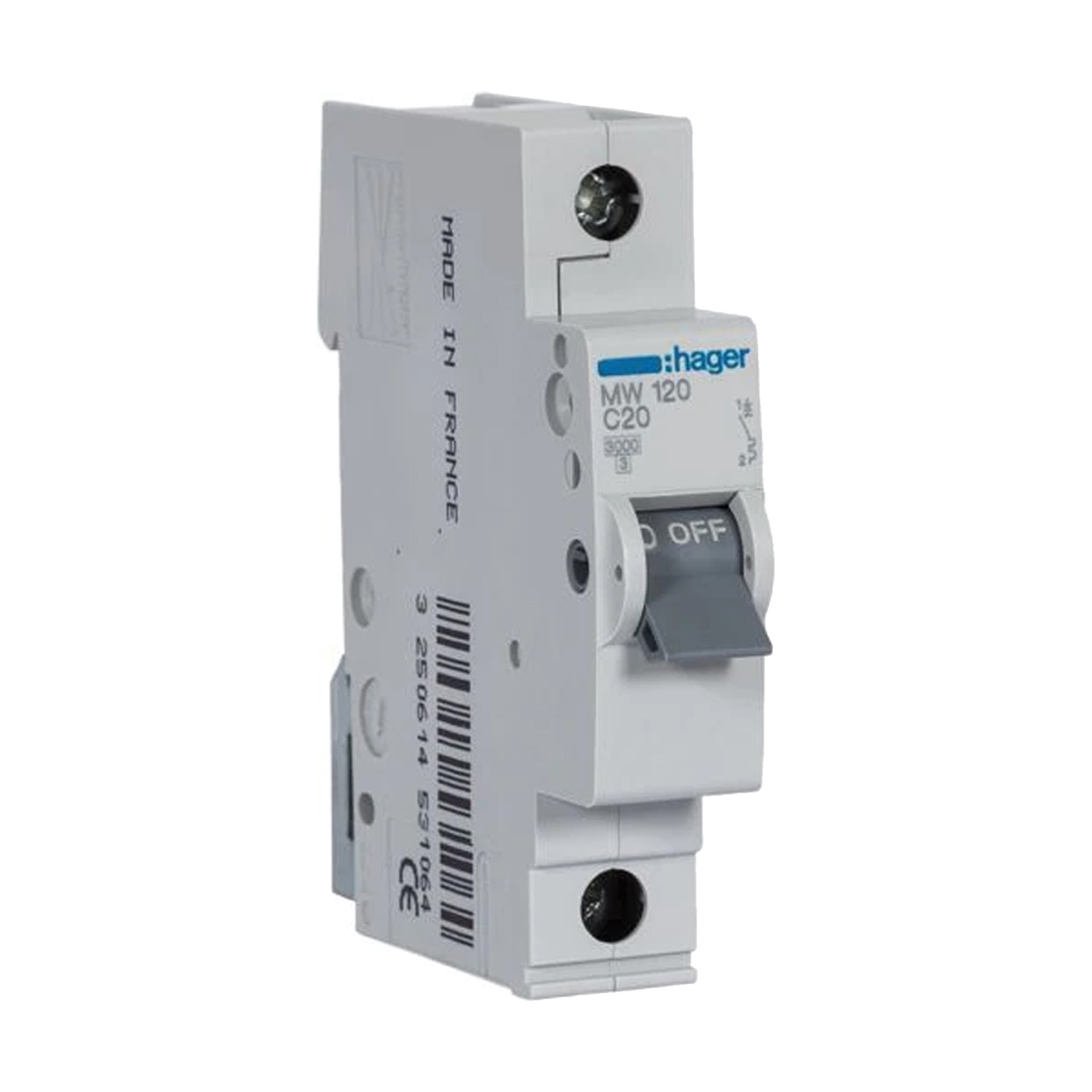 Disjuntor 1P 20A C 3KA 1M MW120 Hager