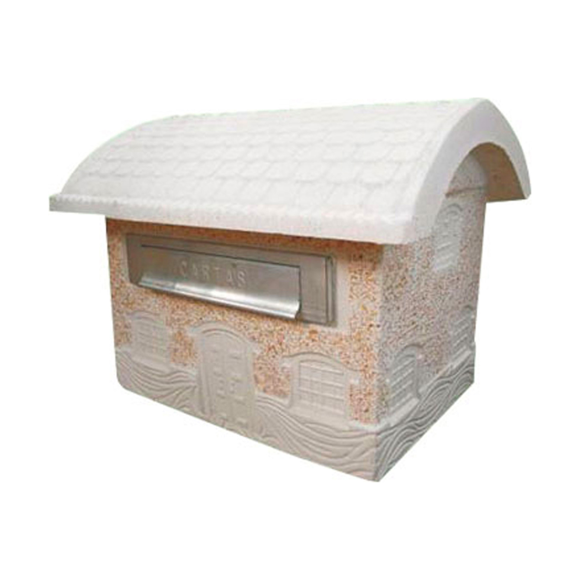 Caixa de Correio em Pedra com Telhado Redondo 34x39x30cm ACB