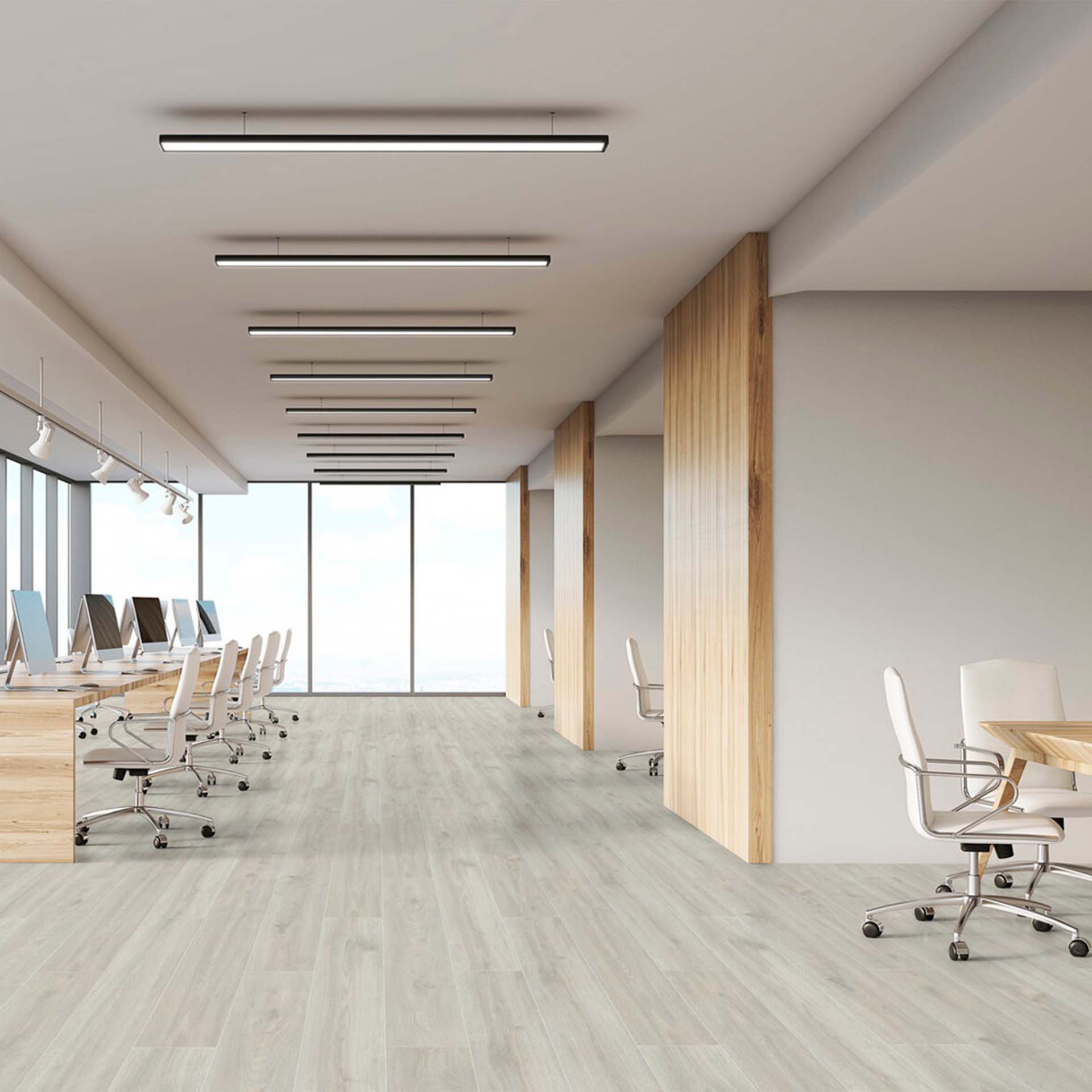 Pavimento Flutuante 1380x193x8mm Helvetic Sierra Biselado V4 AC5-33 Ivory Kronoswiss