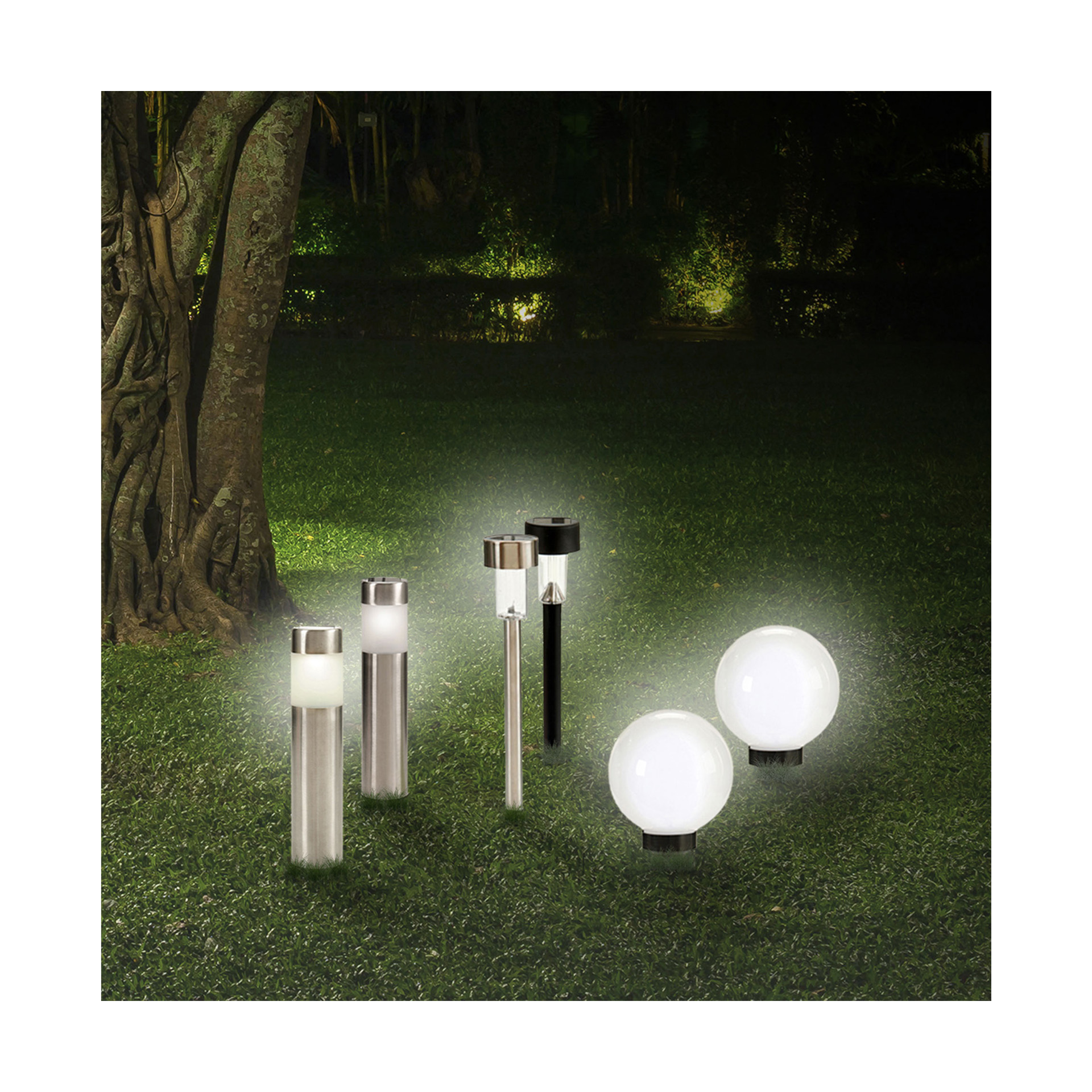 Candeeiro Solar Cilíndrico para Exterior