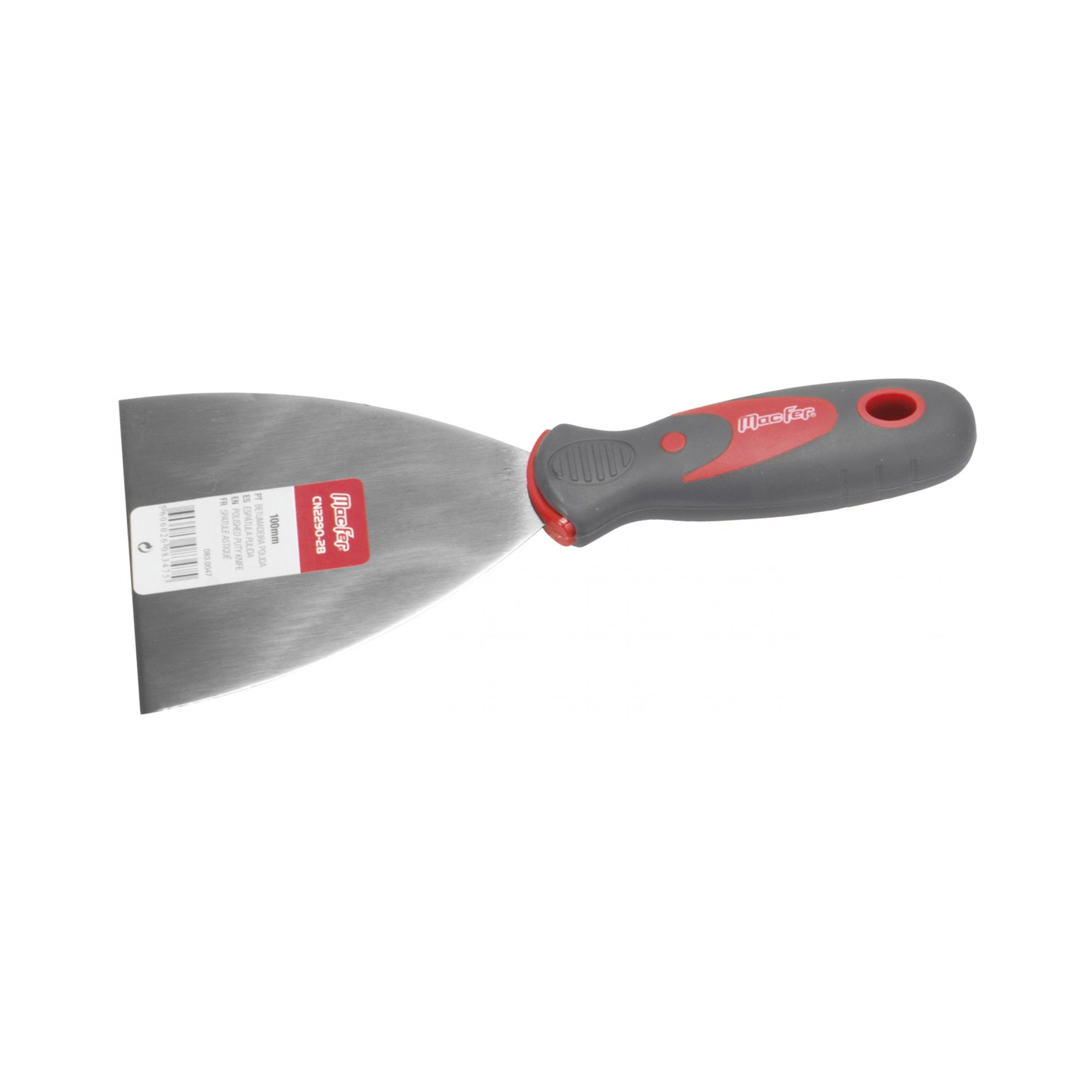 Espátula de Aço 100mm Cabo Bimaterial Macfer