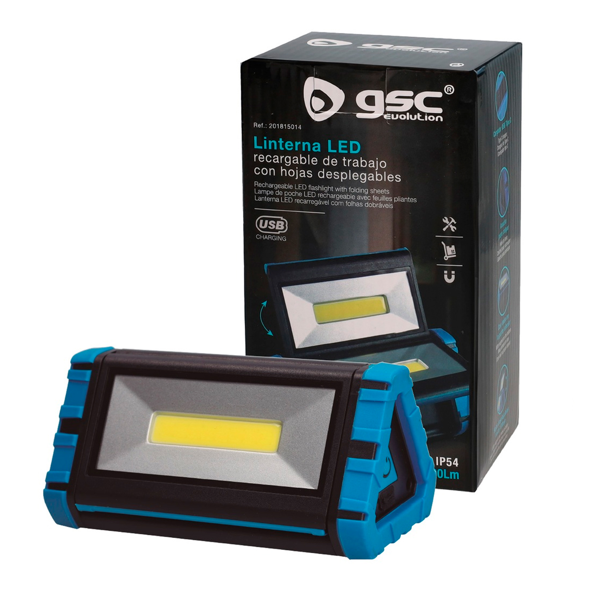 Lanterna de Trabalho LED Recarregável 1000Lm 10W GSC
