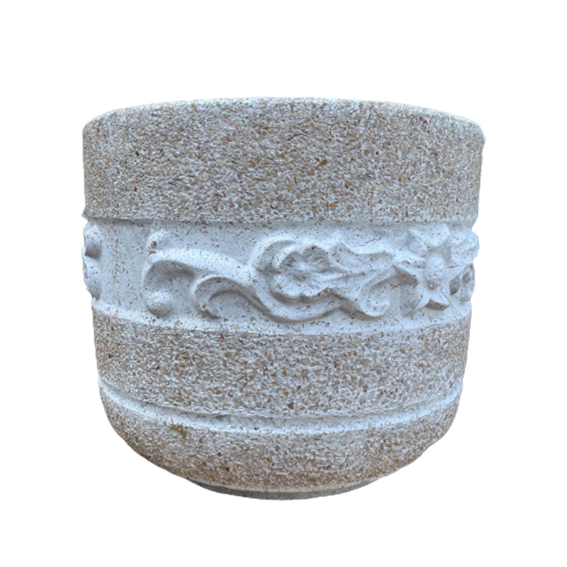 Vaso Decorativo Floral Redondo 49x43cm Cimento ACB