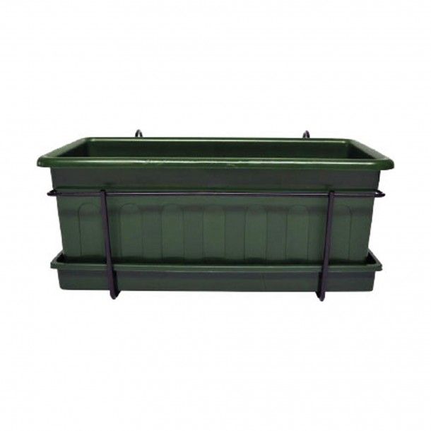 Floreira Plstico com Suporte Verde - 40 cm