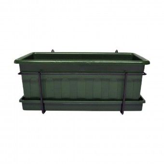 Floreira Plstico com Suporte Verde - 40 cm