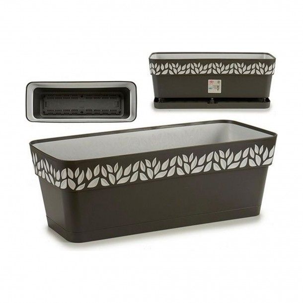 Floreira Plstico Cloe Grafite - 50 cm