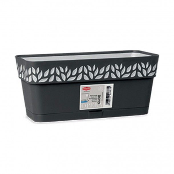 Floreira Plstico Grafite 30 cm