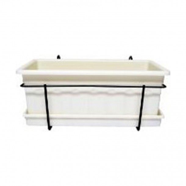 Floreira Plstico com Suporte Branca - 40 cm