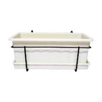 Floreira Plstico com Suporte Branca - 40 cm