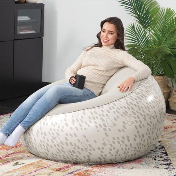 Puff Insuflável Redondo Bege Ø 112cm Puff Insuflável Redondo Bege Ø 112cm