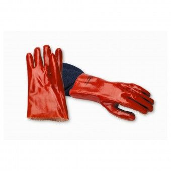Luva de Algodo Revestida PVC Vermelha 35cm
