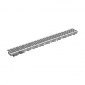 Canalete com Grelha A15 Cinza PP 100x10x3,5cm